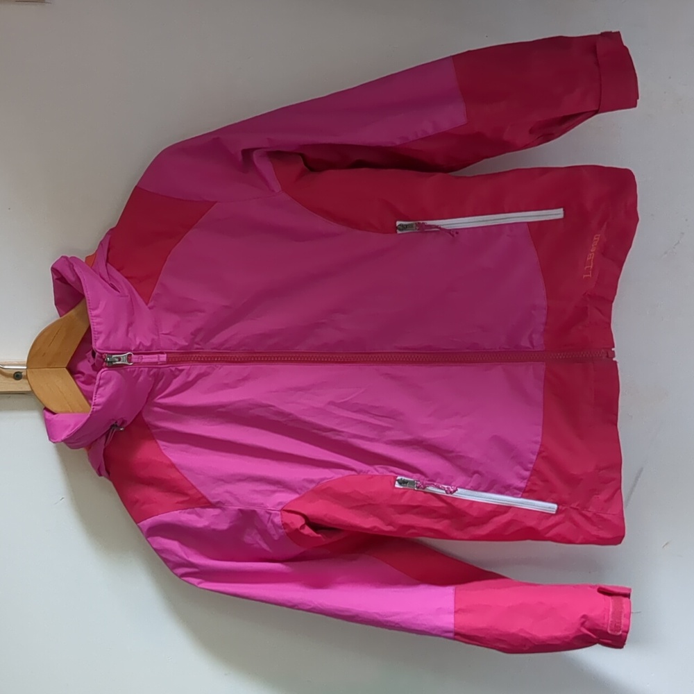LL Bean Jacket Pink Waterproof Hooded Rain Coat 8